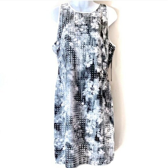 Marc New York Dresses & Skirts - Andrew‎ Marc New York Sheath Dress Cutout Scuba Floral Abstract NWT Size 12 Gray